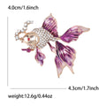 Gold Tone Rhinestone Goldfish Brooch Enamel Bubble Fish Pin view 7