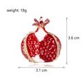 Red White Pomegranate Enamel Metal Brooch Pin for Jackets and Lapels view 2