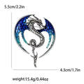 Coiled Winged Dragon Brooch in Four Enamel Colorways view 6