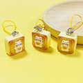 Resin Cat Toast Square Phone Charm Yellow Cord Strap view 1