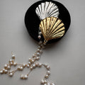 Metal Scallop Shell Hair Clip With Pearl Chain Tassels view 2