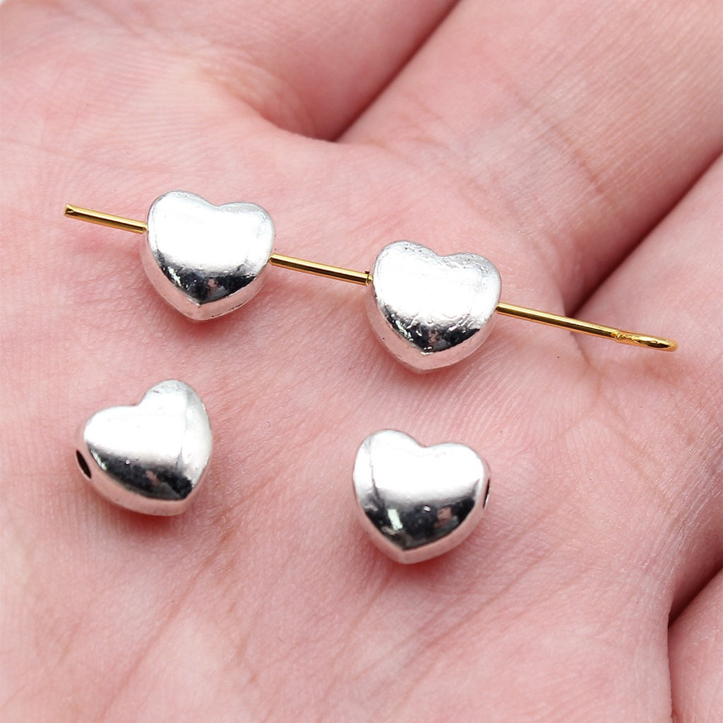 7.6x7.3x4.9mm 1g Multi Color Zinc Alloy Heart Shape Small Hole Beads for Bracelet Jewelry Making