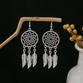 Fifty-One Silver Tone Ornate Ethnic Fringe Dangle Earrings view 7