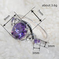 Round Solitaire Vine Ring In Purple And Blue Stone Options view 5