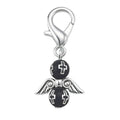 Black Cross Bead Angel Keychain Silver Clasp Six Styles view 10