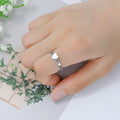Antique Silver Open Adjustable Heart Chain Band Ring view 3