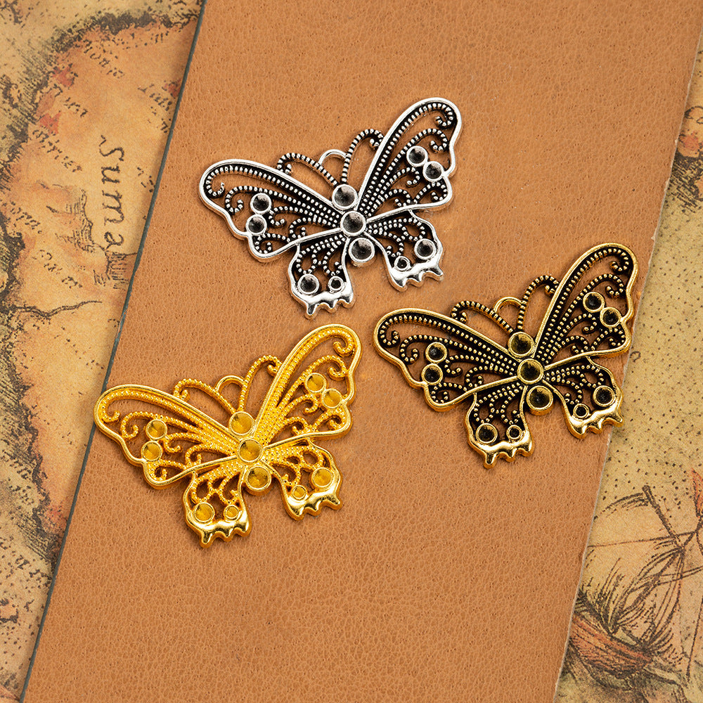 42x28mm Alloy Butterfly Charm Pendant for Necklace DIY