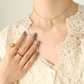 Butterfly Pendant Choker Necklace Crystal Drop Tassel view 1