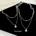 Silver Tone Blue Bead Necklaces with Star Pendants view 4