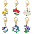 Rose, Sunflower and Flower Charm Keychains in 27 Pictured Variations for Bags and Keys view 5