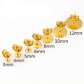 Round Flat Pad Earring Posts in Gold and Silver Tones, 3–12 mm view 3