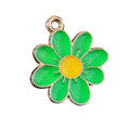 Enamel Daisy Flower Charm Pendants Gold Tone Six Colors view 5