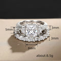 Rectangular Crystal Pave Wide Statement Ring in Silver Tone view 4