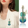 Enamel Cello and Butterfly Brooch for Jackets Scarves and Coats view 2