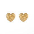 Textured Heart with Bow Detail Statement Stud Earrings view 5