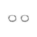 Silver Twisted Irregular Mini Huggie Hoop Earrings Pair view 5