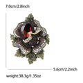 Large Floral Leaf Crystal Brooch With Pear Stone in Four Colors view 6
