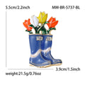 Tulip Rain Boots Brooch With Colorful Tulips Arranged Inside Glossy Enamel Rain Boots view 6