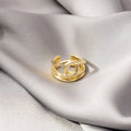 Gold Silver Open Adjustable Crossed Band Metal Ring Styles view 1