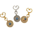 Rhinestone Round Evil Eye Keychains Heart Clasp 3 Styles view 5