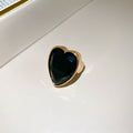 Gold Silver Heart Faceted Crystal Open Ring Four Tones view 6
