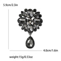 Crystal Flower Cluster Brooch With Teardrop in Eight Colors view 7