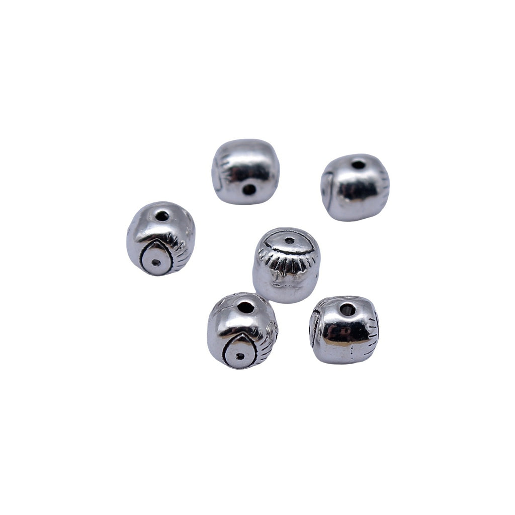 5.9x5.8x5.7mm 0.75g Antique Silver Zinc Alloy Eye Small Hole Beads for Bracelet Necklace DIY