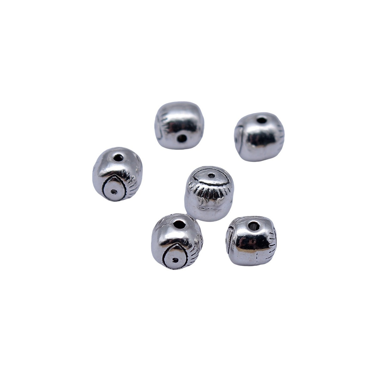 5.9x5.8x5.7mm 0.75g Antique Silver Zinc Alloy Eye Small Hole Beads for Bracelet Necklace DIY