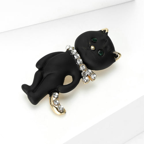 Angled display of Black Cat brooch