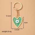 Gold Frame Marbled Resin Heart Evil Eye Keychain 5 Colors view 5