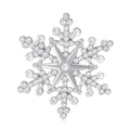 Crystal Snowflake Brooch With Faceted Crystals And Polished Metal Details view 5