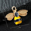 Gold Tone Alloy Enamel Bee Charm Pendant Rhinestone Wings Two Styles view 4