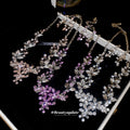 Rhinestone Leaf Flower Necklace Earring Set Three Colors view 3