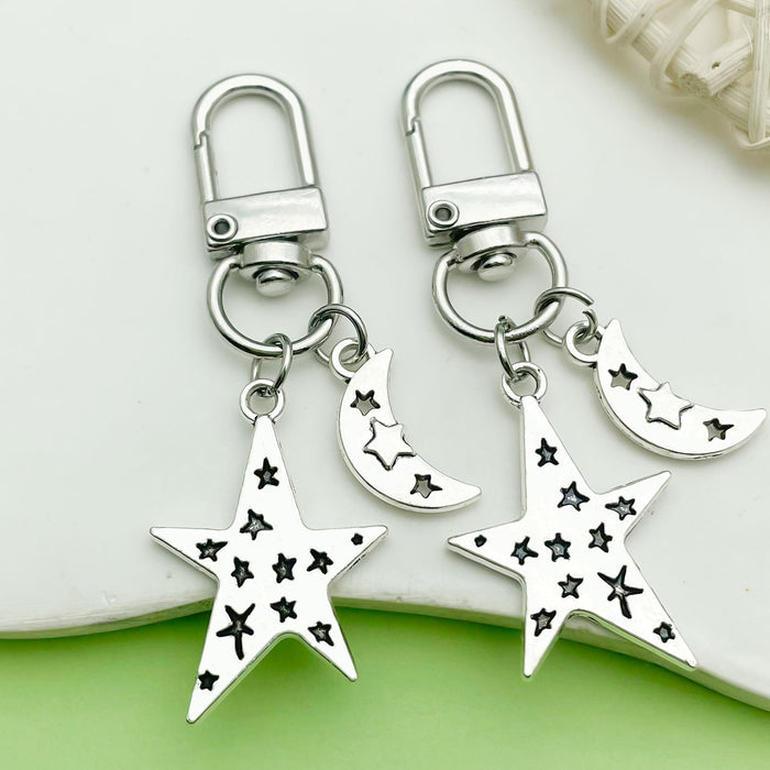 Celestial Charm Keychains Featuring Star Moon Clip Across 15 Pictured Variations