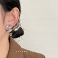 Textured Ginkgo Leaf Stud Earrings Gold or Silver Tone view 4