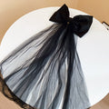 Large Satin Bow Mesh Tulle Streamer Duckbill Hair Clips view 7