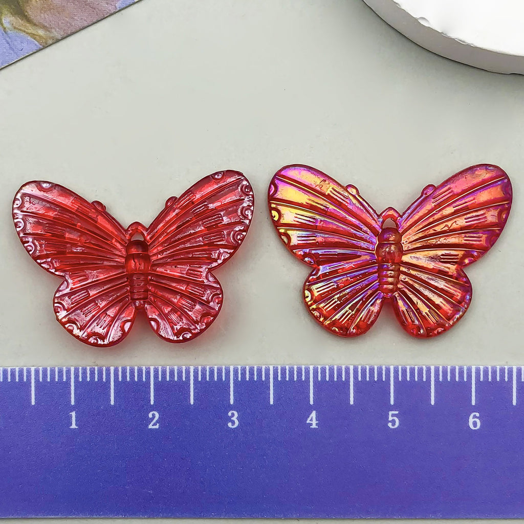 Acrylic Baroque Butterfly Charm Pendant for DIY Cream Glue Necklace Bracelet Decor