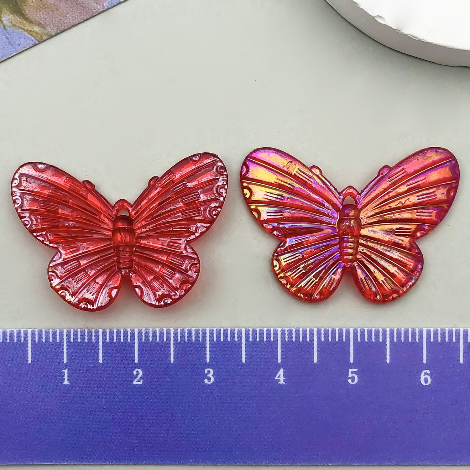 Acrylic Baroque Butterfly Charm Pendant for DIY Cream Glue Necklace Bracelet Decor