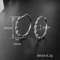 Silver Tone Oval Hoop Earrings With Marquise Clear Stones view 4