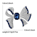 Striped Crystal Bow Brooch in Purple and Blue for Jackets and Scarves view 7