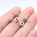 6.6x6.6x5.2mm 0.58g Antique Silver Zinc Alloy Round Small Hole Spacer Beads for DIY Bracelet Jewelry Making