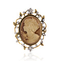 Gold Tone Silver Tone Woman Portrait Two Designs Metal Brooch Pin view 1