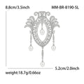 Ornate Filigree Brooch With Pearl Teardrop Dangles view 4