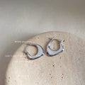 Pave Zircon Metal Huggie Hoop Cuff Earrings Six Style Mix view 7