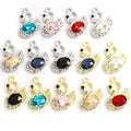 Faceted Crystal Swan Metal Pendant Charms in 14 Color Styles view 5