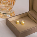 Brushed Gold Rounded Square Geometric Small Stud Earrings view 6