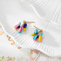 Enamel Puppy Dog Stud Earrings Gold Posts 5 Color Styles view 7