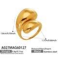 Sculptural Double Teardrop Open Ring in Polished Gold Tone view 6