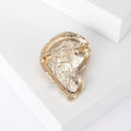 Multicolor Enamel Side Profile Skull Brooch in Gold Tone view 3