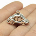 Dimensional Beetle Car Metal Charm Pendant in Two Finishes view 1